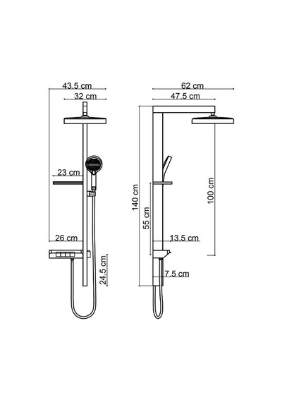 Fj-5157 Mat Füme Duş Ünitesi Saten Siyah