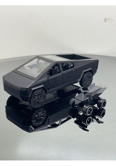Tesla Cyber Truck 1:32 Ölçek Metal Çek Bırak 12 Cm Oyuncak Araba - Siyah