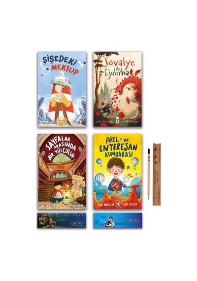 Timaş Çocuk Arel Ve Enteresan Kumbarası - Şişedeki Mektup - Şövalye İle Ejderha Set 4 Kitap