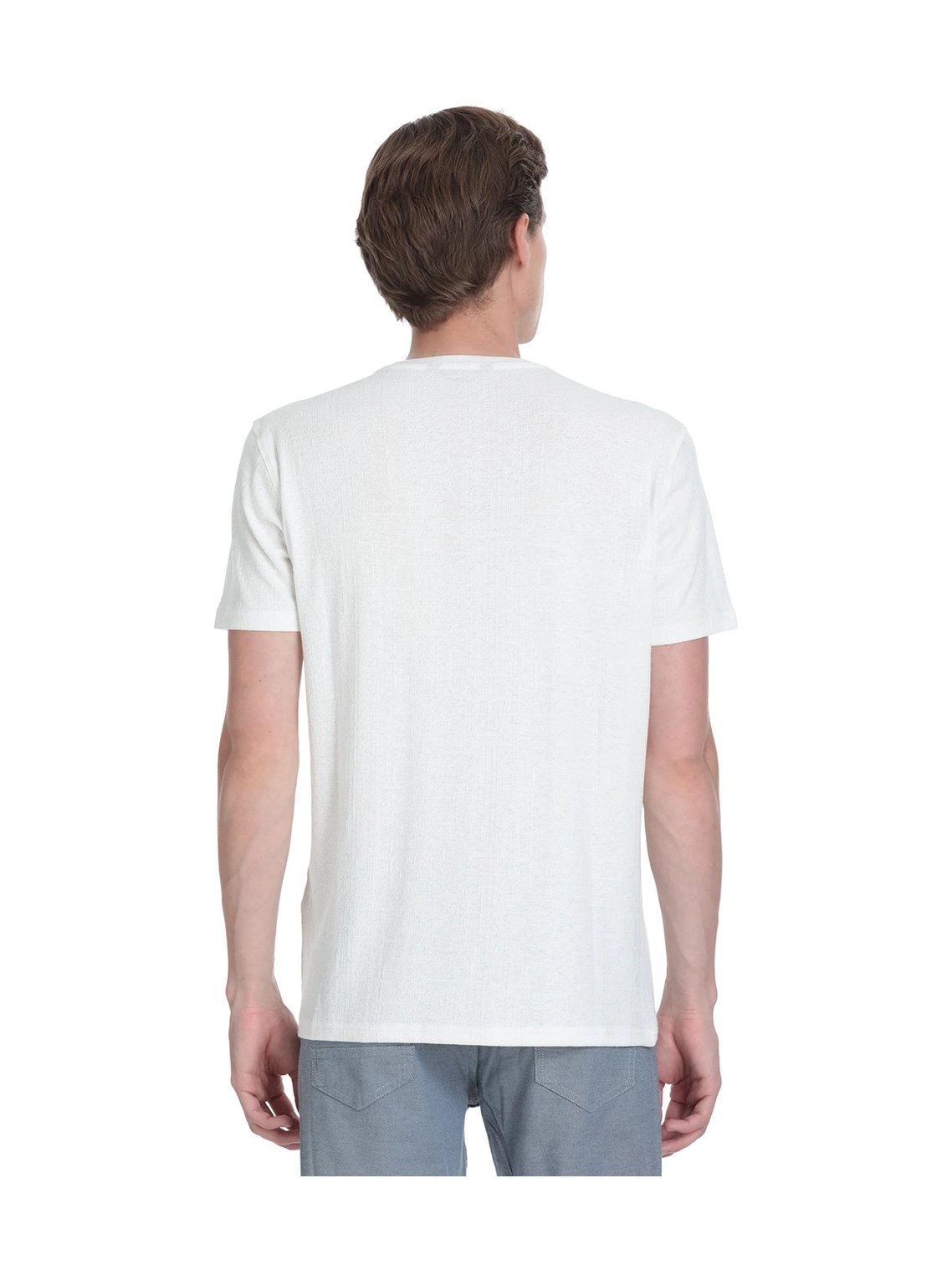 Hatemoğlu Beyaz Regular Fit Bisiklet Yaka Tişört 35050 350501