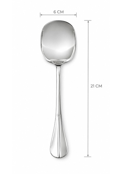 Çelik Servis Kaşığı - Ergonomik Paslanmaz Çelik Kaşık - Pilav Tatlı Yemek Servis Kaşığı - 21 Cm