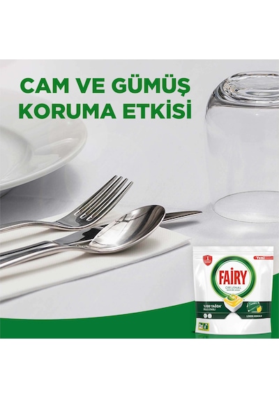 Fairy Hepsi Bir Arada Limon Kokulu Bulaşık Makinesi Deterjanı 2 x 120 Tablet