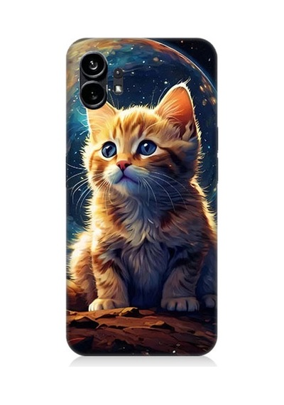 Nothing Phone 1 Uzayda Kedi Desenli Silikon Kılıf
