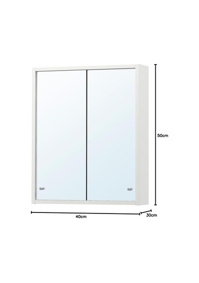 Banyo Duvar Dolabı, Beyaz, 50x13x60 Cm, 2 Ayna Kapaklı Çok Renkli Banyo Duvar Dolabı, Beyaz, 50x13x60 Cm, 2 Ayna Kapaklı Çok Renkli
