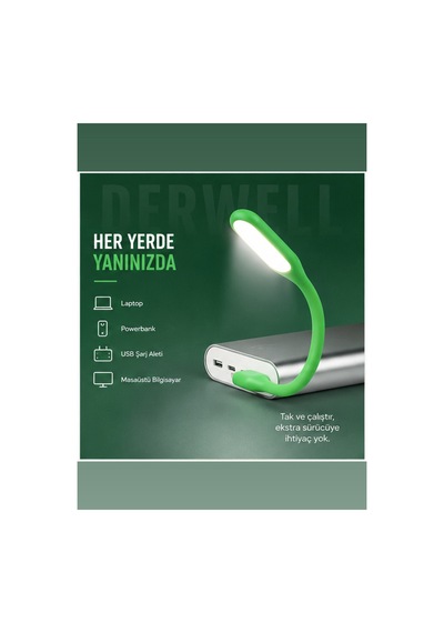 Esnek Usb Led Lamba Powerbank Laptop Ve Pc İçin Taşınabilir Gece Lambası Ve Kitap Okuma Işığı