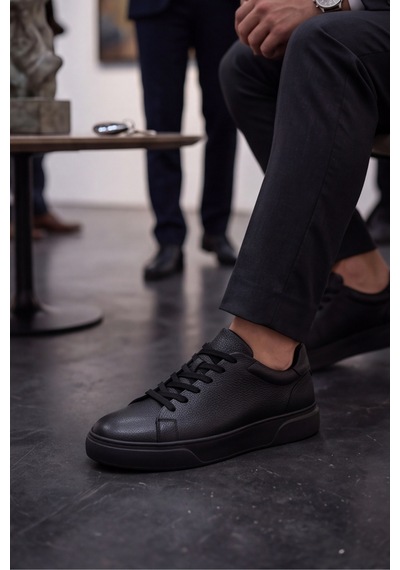 Liarca Asterio %100 Hakiki Deri Ultra Hafif Tabanlı Sneaker Klasik Siyah Casual Ayakkabı