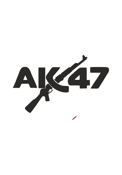 Ak47 Logo Silah Oto Sticker Siyah 20 12 Cm
