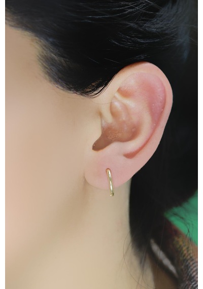 Gümüş Altın Yaldızlı 14 Mm Halka Küpe N11.34968