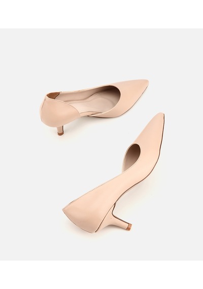 Hotiç Kadın Bej Sivri Burunlu İnce Kısa Topuklu Ayakkabı 01ayy323890a330 01ayy323890a330