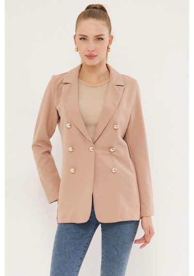 Armonika Kadın Bej Düğmeli Ceket Arm-20k001151