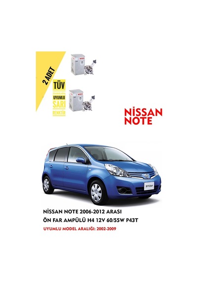 Nissan Note 2006-2012 Arası Ön Far Ampül Takımı 2 Adet