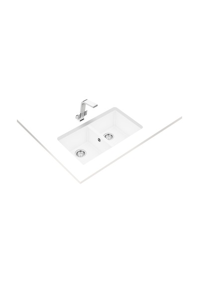 Teka Square 2B 760 Tg Çift Hazneli Tezgahaltı Tegranite Eviye - Arctic White - 115260028