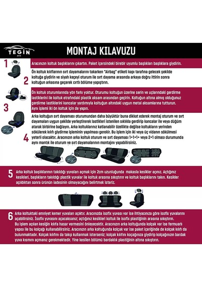Toyota Auris - 2 Hatchback 2013 Aracınıza Uyumlu Koltuk Kılıfı Lu