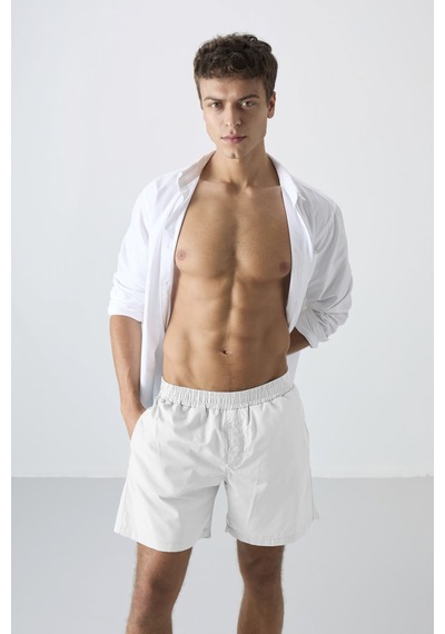Tommylife Beyaz Hızlı Kuruyan Standart Fit Erkek Deniz Şortu - 81237