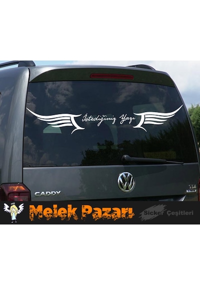 Melek Kanatları Istediğiniz Yazı Araba Sticker