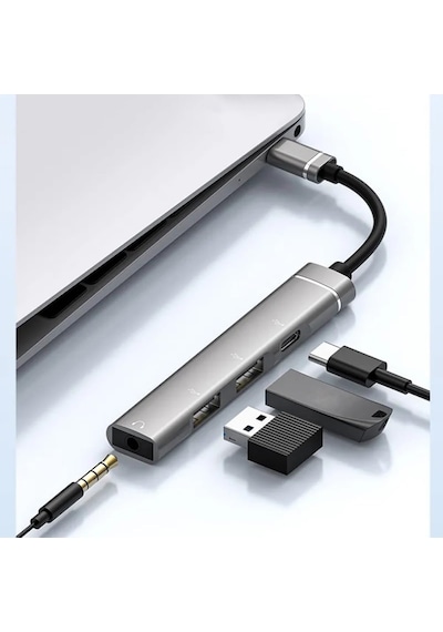 Microcase AL4612 Type-C USB 3.5 MM Jack 4 İn1 Port Çoğaltıcı Hub