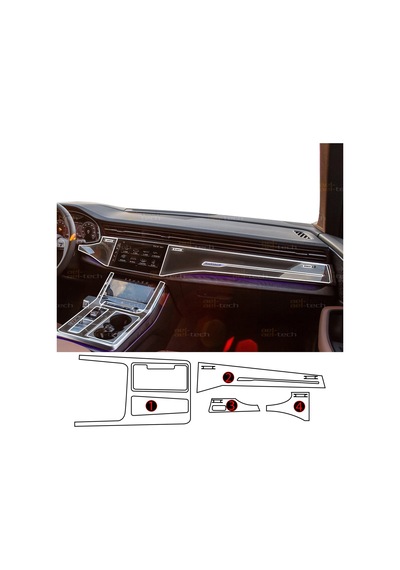 Audi Q7 Uyumlu Orta Konsol Ve Piano Black Tpu Koruyucu 4lü Set 2020-2026