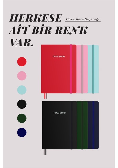 Nota Bene Premium Sert Kapak Defter, 21x29 Cm, Çizgili Siyah