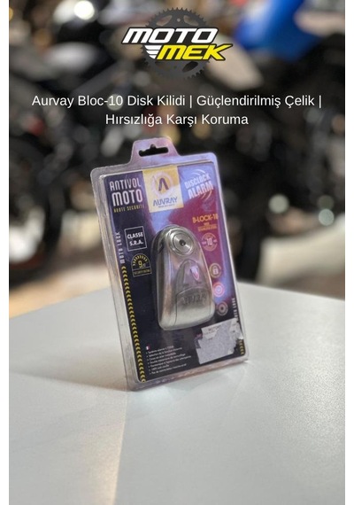 Motomek Aurvay Bloc-10 Disk Kilidi Çelik Gövde Hırsızlığa Karşı Güçlü Koruma