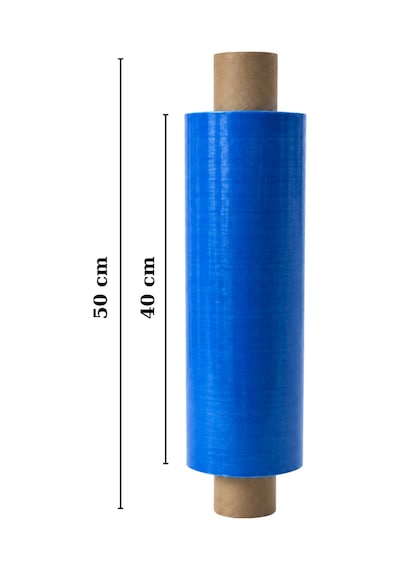 El Tipi Mavi Streç Film Mobilya Eşya Koli Palet Paket Taşıma Sarma Koruma 40 Cm X 300 M 18 Mikron