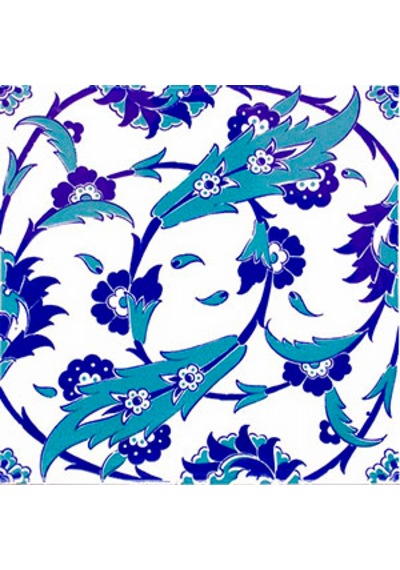Armada Çini 20x20 Cm Ac 32 Selçuklu Mavi Beyaz Kütahya Çini Karo