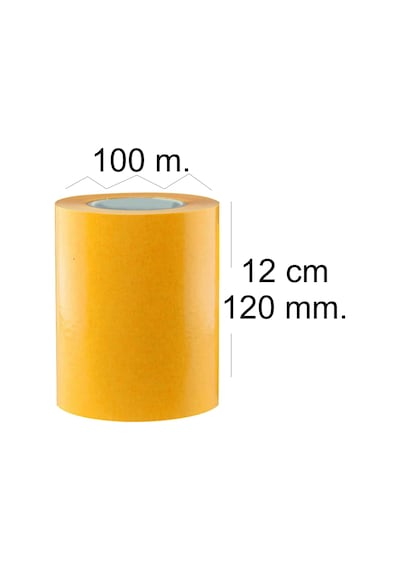 Çift Taraflı Şeffaf Sarı Bant 120 Mm Eninde 100 M. Uzunlukta