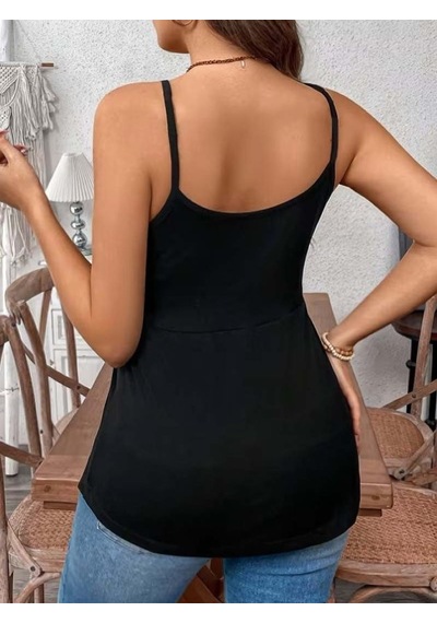 Efnaz Style Kadın Önden Çapraz Askılı Uzun Vıskon Bluz siyah