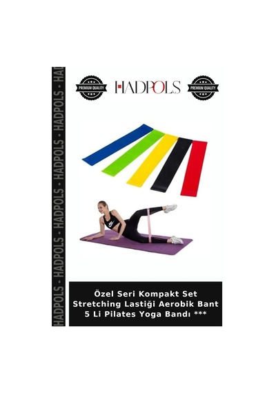 Özel Seri Kompakt Set Stretching Lastiği Aerobik Bant 5 Li Pilates Yoga Bandı Çok Renkli