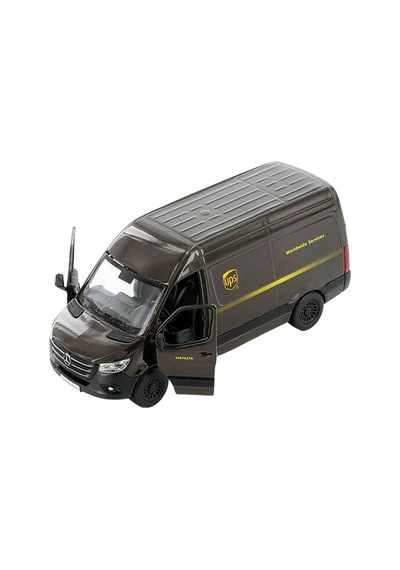 Kinsmart Mercedes Benz Sprinter Ups Kargo Aracı Metal Model Araba Çek Bırak 12 Cm