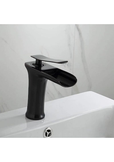 Edge Kısa Lavabo Bataryası Mat Sıyah Siyah