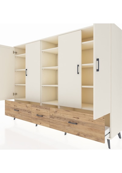 Hyperion Dolap 12 Raflı 3 Çekmeceli 4 Kapaklı 220x44x163 Aytaşı-a Aytaşı-aytaşı/çam Hyperion Dolap 12 Raflı 3 Çekmeceli 4 Kapaklı 220x44x163 Aytaşı-a Aytaşı-aytaşı/çam