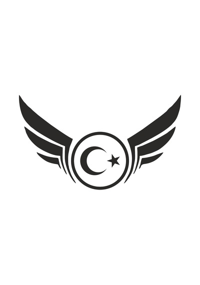 Kanatlı Türk Bayrağı Ay Yıldız Türk Sticker 01713