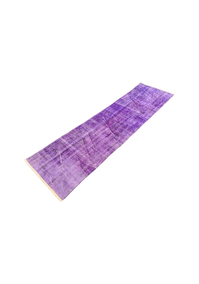 El Dokuma Mor Yolluk 62x244 Dekoratif Yün Halı Mor