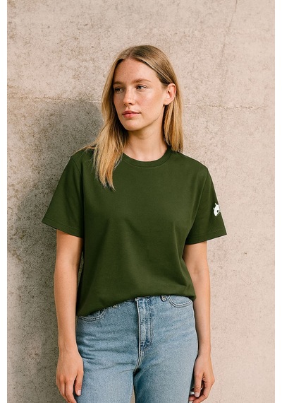 Markapia Kadın Bisiklet Yaka Basic Düz Kısa Kollu T-shirt Haki Markapia Kadın Bisiklet Yaka Basic Düz Kısa Kollu T-shirt Haki