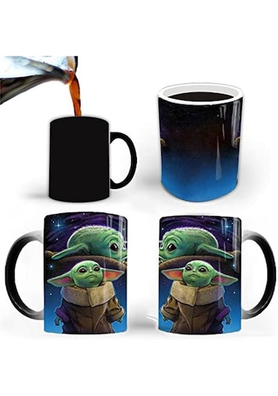 Bebek Yoda Star Wars Sihirli Kupa Bardak Parlak Siyah