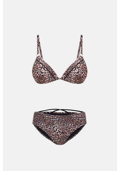Amarelle Capetown Leopar Desenli Çıkarilabilir Kap Biyeli Bikini Takım Leopar