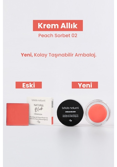 Bade Natural Krem Allık 02 Peach Sorbet