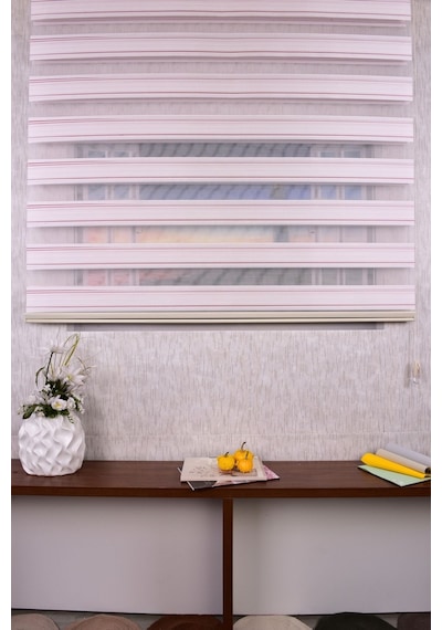 Gül Kurusu Pliseli Etek Dilimsiz 10672-v12 Zebra Stor Güneşlik Perde