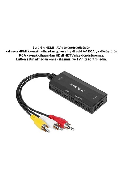 Ga98 Hdmi 1.3 1080p Hdtvden Rca Av Anlaloga Video Ve Ses Dönüştürücü Adaptör Ntsc Pal