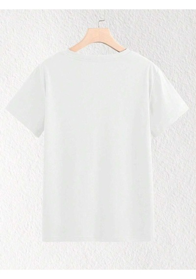 Uyguntarz Unisex Leopar Desenlı Vişne Baskılı Tasarım Tshirt Beyaz