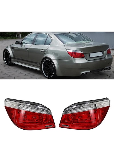 Bmw E60 5.seri 2008-2010 Lci Kırmızı Beyaz Ledli Arka Stop