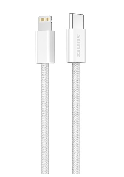 Sunix 1-metre 30w Type-c To Apple Uyumlu iPhone Lightning Ce/fc/rohs Lisanslı Şarj Ve Data Kablosu Örgülü Sağlam