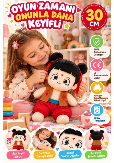 30 Cm Peluş Bebek Yumuşak Oyuncak Sevimli Kız Bebek Çocuk Oyuncağı Sarılmalık Oyun Arkadaşı Çocuklar Çok Renkli