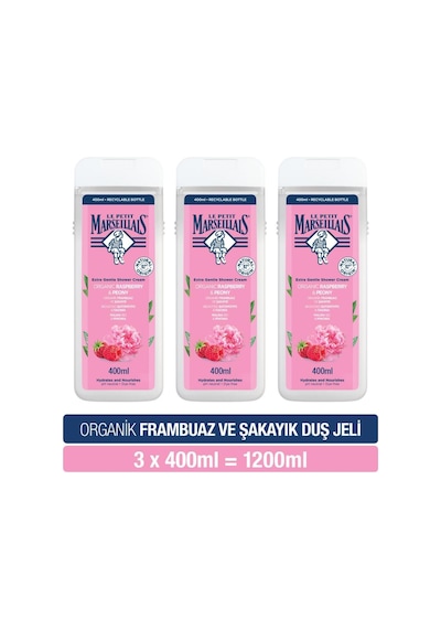 Le Petit Marseillais Frambuaz ve Şakayık Banyo ve Duş Jeli 400 ML x 3