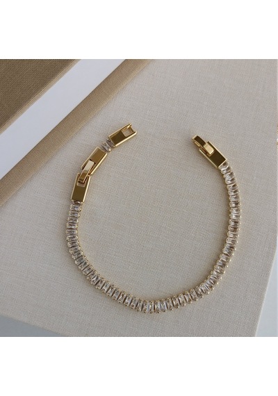 Lente Aksesuar Gold Full Baget Zirkon Taşlı Lüks Su Yolu Bileklik - 14k Altın Kaplama Xuping Altın