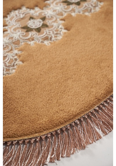 Eyfel Saçakli Banyo Takımı 2 Pcs Açik Kahve Açık Kahve