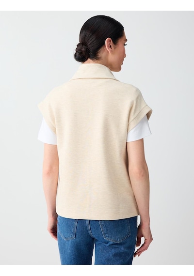 Jimmy Key Bej Melanj Rahat Kesim Dik Yaka Düşük Omuz Örme Sweatshirt 6sw235722988