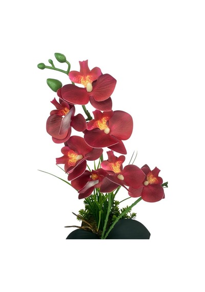 Yapay Çiçek Islak Orkide Gold Metal Saksıda Saksıda Orkide 50cm