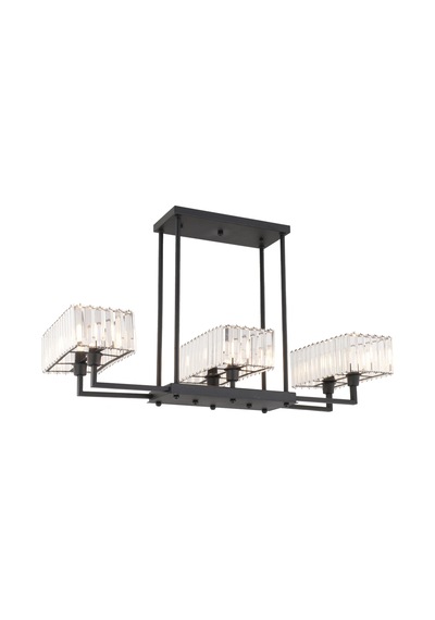 Brambles 6'Lı Siyah Kristalli Taşlı Modern Tasarım Kristal Salon Avize