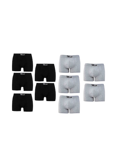 Kyc Shopping Likralı Premium 1.Kalite Pamuklu Penye Esnek Kumaş 10'lu Erkek Boxer Siyah-Gri